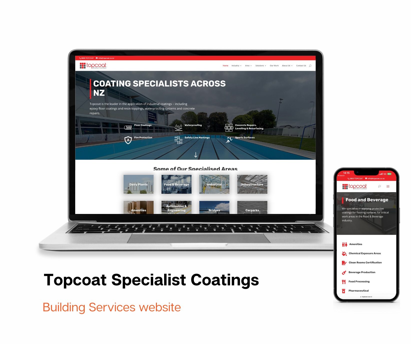 Topcoat website design and development